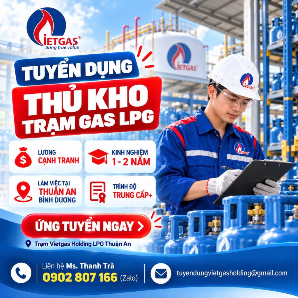 tuyển dụng thủ kho trạm gas